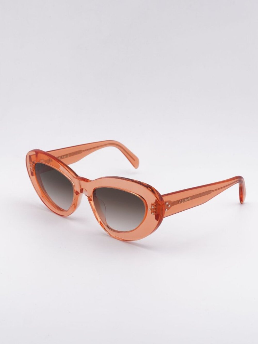 Celine CL40320U 42F Women Sunglasses Orange Cat Eye Frame, Brown Lenses